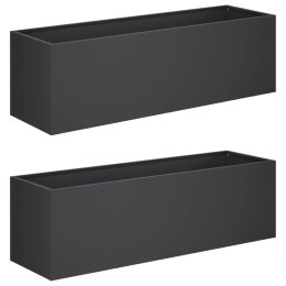 VidaXL Doniczka ogrodowa 2 szt. Czarny 100 x 30 x 30 cm