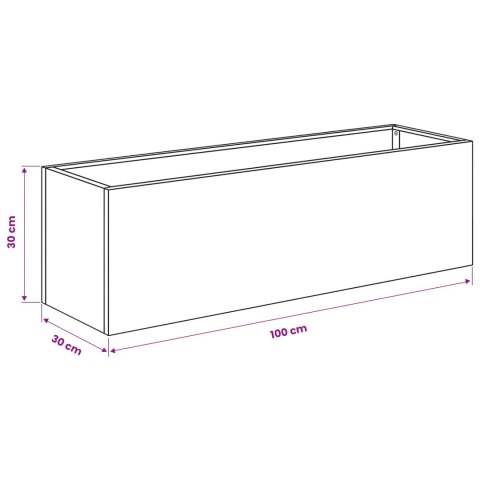 VidaXL Doniczka ogrodowa 2 szt. Czarny 100 x 30 x 30 cm