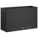 VidaXL Doniczka ogrodowa 2 szt. Czarny 80 x 30 x 49 cm Stal zimnogięta