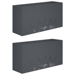 VidaXL Doniczka ogrodowa 2 szt. antracytowy 100 x 30 x 49 cm