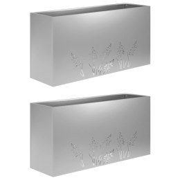 VidaXL Doniczka ogrodowa 2 szt. srebrny 100 x 30 x 49 cm