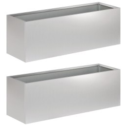 VidaXL Doniczka ogrodowa 2 szt. srebrny 60 x 20 x 20 cm
