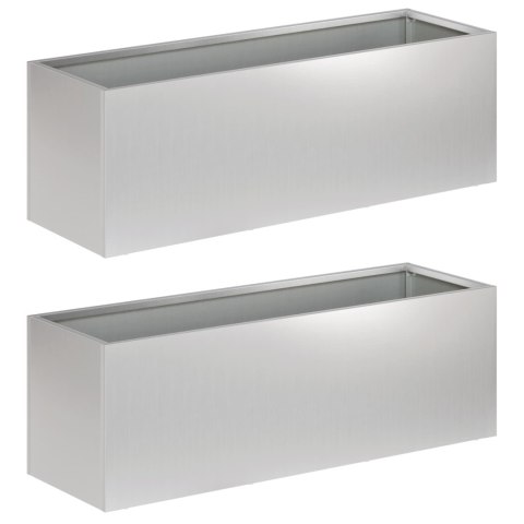 VidaXL Doniczka ogrodowa 2 szt. srebrny 60 x 20 x 20 cm