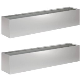 VidaXL Doniczka ogrodowa 2 szt. srebrny 80 x 20 x 20 cm