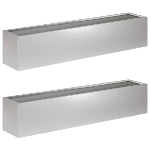 VidaXL Doniczka ogrodowa 2 szt. srebrny 80 x 20 x 20 cm