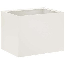 VidaXL Doniczka ogrodowa Biały 40 x 30 x 30 cm Stal zimnogięta
