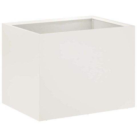 VidaXL Doniczka ogrodowa Biały 40 x 30 x 30 cm Stal zimnogięta