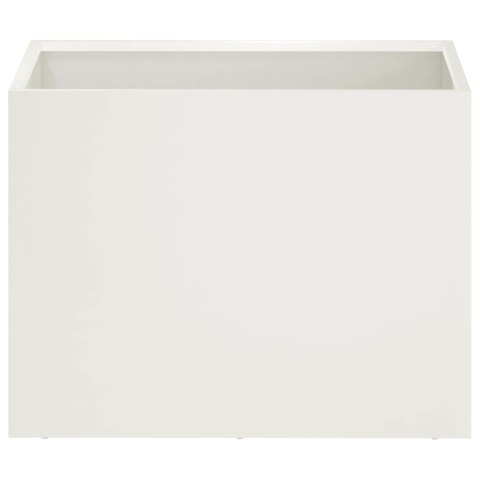 VidaXL Doniczka ogrodowa Biały 40 x 30 x 30 cm Stal zimnogięta