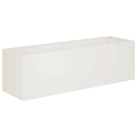 VidaXL Doniczka ogrodowa Biały 80 x 30 x 30 cm Stal zimnogięta
