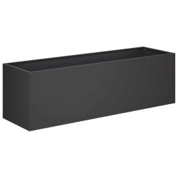 VidaXL Doniczka ogrodowa Czarny 80 x 30 x 30 cm Stal zimnogięta