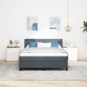 VidaXL Łóżko sprężynowe Z zagłówkiem Ciemnoszary 200 x 160 cm Aksamit