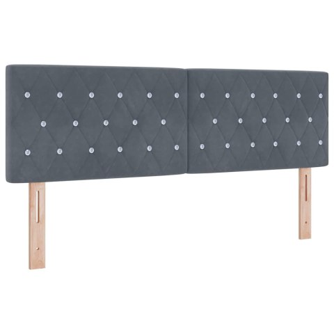 VidaXL Łóżko sprężynowe Z zagłówkiem Ciemnoszary 200 x 160 cm Aksamit