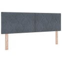 VidaXL Łóżko sprężynowe Z zagłówkiem Ciemnoszary 200 x 160 cm Aksamit
