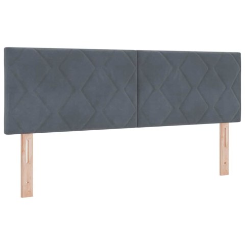 VidaXL Łóżko sprężynowe Z zagłówkiem Ciemnoszary 200 x 160 cm Aksamit