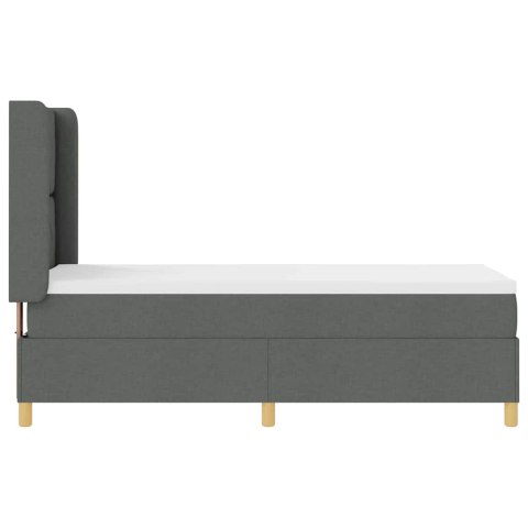 VidaXL Łóżko sprężynowe Z zagłówkiem Ciemnoszary 80 x 200 cm tkanina