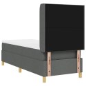 VidaXL Łóżko sprężynowe Z zagłówkiem Ciemnoszary 80 x 200 cm tkanina