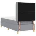 VidaXL Łóżko sprężynowe Z zagłówkiem Jasnoszary 100 x 200 cm tkanina