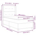 VidaXL Łóżko sprężynowe Z zagłówkiem Jasnoszary 100 x 200 cm tkanina