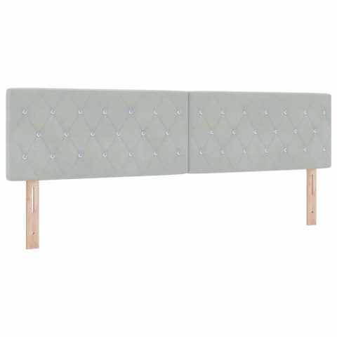 VidaXL Łóżko sprężynowe Z zagłówkiem Jasnoszary 200 x 180 cm Aksamit