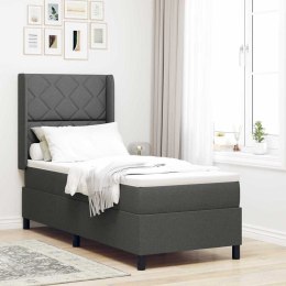 VidaXL Łóżko sprężynowe z poduszką Ciemnoszary 200 x 80 cm tkanina