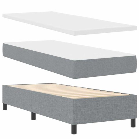 VidaXL Łóżko sprężynowe z poduszką Jasnoszary 200 x 80 cm tkanina