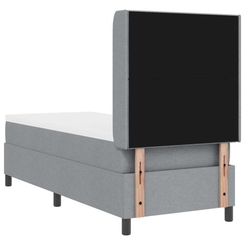 VidaXL Łóżko sprężynowe z poduszką Jasnoszary 200 x 80 cm tkanina