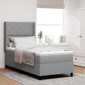 VidaXL Łóżko sprężynowe z poduszką Jasnoszary 200 x 90 cm tkanina