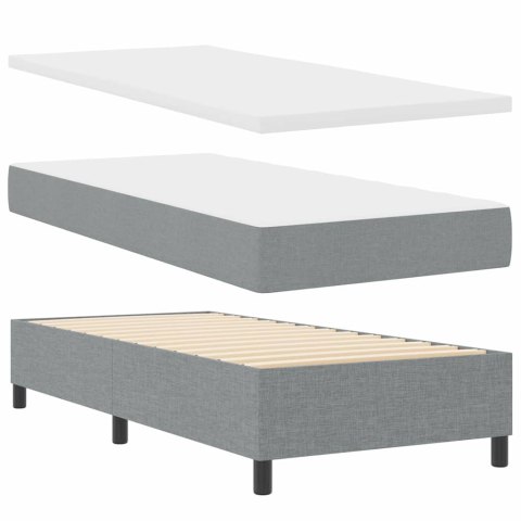VidaXL Łóżko sprężynowe z poduszką Jasnoszary 200 x 90 cm tkanina