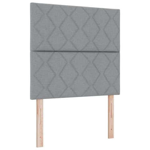 VidaXL Łóżko sprężynowe z poduszką Jasnoszary 200 x 90 cm tkanina
