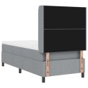 VidaXL Łóżko sprężynowe z poduszką Jasnoszary 200 x 90 cm tkanina