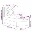 VidaXL Łóżko sprężynowe z poduszką Jasnoszary 200 x 90 cm tkanina