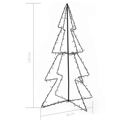VidaXL Ozdoba świąteczna LED w kształcie choinki, 160 LED, 78x120 cm