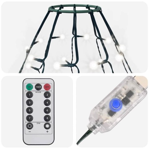 SIATKA LAMPEK CHOINKOWYCH 180 ZIMNYCH BIAŁYCH DIOD LED 180CM