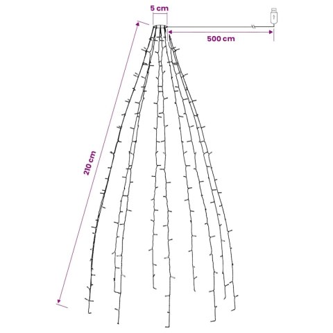 SIATKA LAMPEK CHOINKOWYCH 210 NIEBIESKICH DIOD LED 210CM