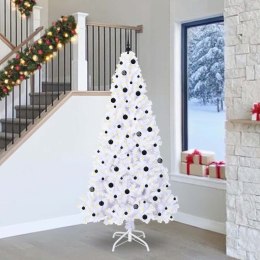 VidaXL Sztuczna choinka z 300 diodami LED Biały 240 cm PVC i stal