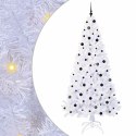 VidaXL Sztuczna choinka z 300 diodami LED Biały 240 cm PVC i stal