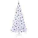VidaXL Sztuczna choinka z 300 diodami LED Biały 240 cm PVC i stal