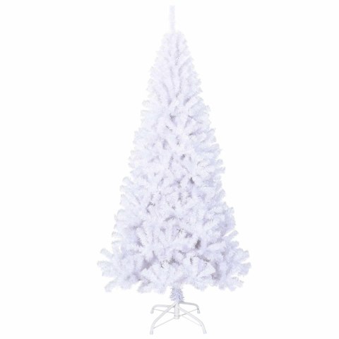 VidaXL Sztuczna choinka z 300 diodami LED Biały 240 cm PVC i stal