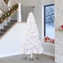 VidaXL Sztuczna choinka z 300 diodami LED Biały 240 cm PVC i stal
