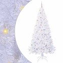 VidaXL Sztuczna choinka z 300 diodami LED Biały 240 cm PVC i stal