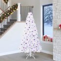 VidaXL Sztuczna choinka z 300 diodami LED Biały 240 cm PVC i stal