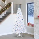 VidaXL Sztuczna choinka z 300 diodami LED Biały 240 cm PVC i stal