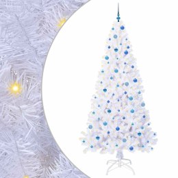 VidaXL Sztuczna choinka z 300 diodami LED Biały 240 cm PVC i stal