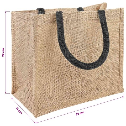 VidaXL Torebki jutowe 5 Naturalny i czarny 26 x 22 x 14 cm