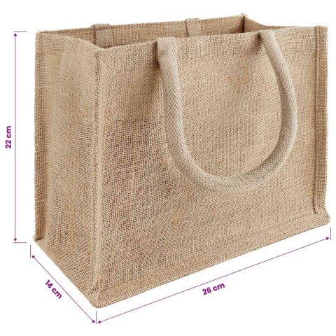 VidaXL Torebki jutowe 5 naturalny 26 x 22 x 14 cm 100% Juta Tossa