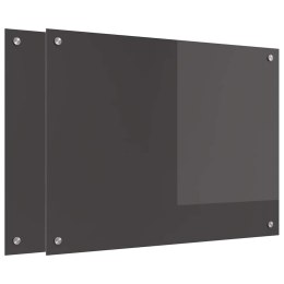 VidaXL Panel kuchenny 2 szt. Ciemnoszary 80 x 60 cm szkło hartowane