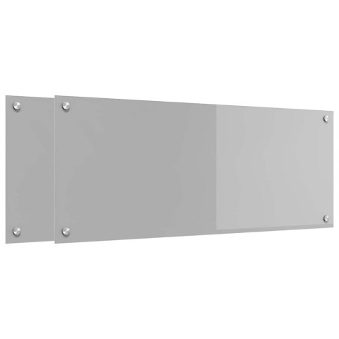 VidaXL Panel kuchenny 2 szt. Jasnoszary 100 x 40 cm szkło hartowane