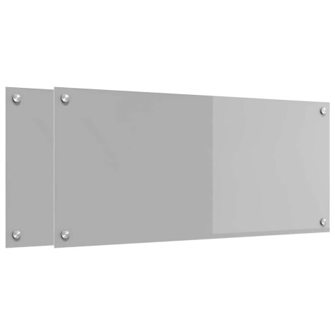 PANEL KUCHENNY 2 SZT. JASNOSZARY 90 X 40 CM SZKŁO HARTOWANE