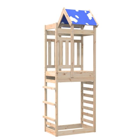 VidaXL Wieża zabaw Brązowy 85 x 52,5 x 239 cm Lite drewno sosnowe
