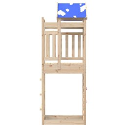 VidaXL Wieża zabaw Brązowy 85 x 52,5 x 239 cm Lite drewno sosnowe